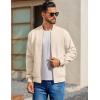 imageCOOFANDY Mens Cotton Bomber Jacket Lightweight Flight Jackets Casual Softshell Varisty JacketBeige