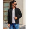 imageCOOFANDY Mens Cotton Bomber Jacket Lightweight Flight Jackets Casual Softshell Varisty JacketBlack