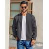 imageCOOFANDY Mens Cotton Bomber Jacket Lightweight Flight Jackets Casual Softshell Varisty JacketDark Grey