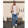 imageCOOFANDY Mens Cotton Bomber Jacket Lightweight Flight Jackets Casual Softshell Varisty JacketMoon Gray