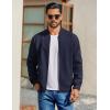 imageCOOFANDY Mens Cotton Bomber Jacket Lightweight Flight Jackets Casual Softshell Varisty JacketNavy Blue