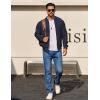 imageCOOFANDY Mens Cotton Bomber Jacket Lightweight Flight Jackets Casual Softshell Varisty JacketNavy Blue