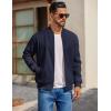 imageCOOFANDY Mens Cotton Bomber Jacket Lightweight Flight Jackets Casual Softshell Varisty JacketNavy Blue