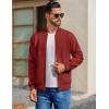 imageCOOFANDY Mens Cotton Bomber Jacket Lightweight Flight Jackets Casual Softshell Varisty JacketWine Red
