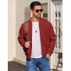 imageCOOFANDY Mens Cotton Bomber Jacket Lightweight Flight Jackets Casual Softshell Varisty JacketWine Red