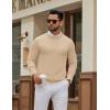 imageCOOFANDY Mens Crew Neck Pullover Sweater Slim Fit Long Sleeve Knit Sweaters Lightweight Dress Casual Crewneck SweaterApricot