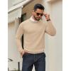 imageCOOFANDY Mens Crew Neck Pullover Sweater Slim Fit Long Sleeve Knit Sweaters Lightweight Dress Casual Crewneck SweaterApricot