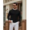 imageCOOFANDY Mens Crew Neck Pullover Sweater Slim Fit Long Sleeve Knit Sweaters Lightweight Dress Casual Crewneck SweaterBlack