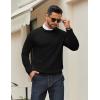 imageCOOFANDY Mens Crew Neck Pullover Sweater Slim Fit Long Sleeve Knit Sweaters Lightweight Dress Casual Crewneck SweaterBlack