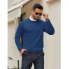 imageCOOFANDY Mens Crew Neck Pullover Sweater Slim Fit Long Sleeve Knit Sweaters Lightweight Dress Casual Crewneck SweaterBlue