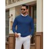 imageCOOFANDY Mens Crew Neck Pullover Sweater Slim Fit Long Sleeve Knit Sweaters Lightweight Dress Casual Crewneck SweaterBlue