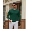 imageCOOFANDY Mens Crew Neck Pullover Sweater Slim Fit Long Sleeve Knit Sweaters Lightweight Dress Casual Crewneck SweaterDark Green