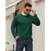 imageCOOFANDY Mens Crew Neck Pullover Sweater Slim Fit Long Sleeve Knit Sweaters Lightweight Dress Casual Crewneck SweaterDark Green