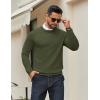 imageCOOFANDY Mens Crew Neck Pullover Sweater Slim Fit Long Sleeve Knit Sweaters Lightweight Dress Casual Crewneck SweaterDeep Army Green