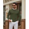 imageCOOFANDY Mens Crew Neck Pullover Sweater Slim Fit Long Sleeve Knit Sweaters Lightweight Dress Casual Crewneck SweaterDeep Army Green