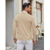 imageCOOFANDY Mens Crew Neck Pullover Sweater Slim Fit Long Sleeve Knit Sweaters Lightweight Dress Casual Crewneck SweaterKhaki
