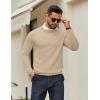 imageCOOFANDY Mens Crew Neck Pullover Sweater Slim Fit Long Sleeve Knit Sweaters Lightweight Dress Casual Crewneck SweaterKhaki