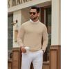 imageCOOFANDY Mens Crew Neck Pullover Sweater Slim Fit Long Sleeve Knit Sweaters Lightweight Dress Casual Crewneck SweaterKhaki