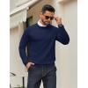 imageCOOFANDY Mens Crew Neck Pullover Sweater Slim Fit Long Sleeve Knit Sweaters Lightweight Dress Casual Crewneck SweaterNavy Blue