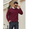 imageCOOFANDY Mens Crew Neck Pullover Sweater Slim Fit Long Sleeve Knit Sweaters Lightweight Dress Casual Crewneck SweaterWine Red