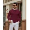 imageCOOFANDY Mens Crew Neck Pullover Sweater Slim Fit Long Sleeve Knit Sweaters Lightweight Dress Casual Crewneck SweaterWine Red