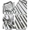 imageCOOFANDY Mens Cuban Guayabera Shirt Short Sleeve Button Down Shirts Casual Summer Beach Linen ShirtsBlack Stripe