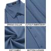 imageCOOFANDY Mens Cuban Guayabera Shirt Short Sleeve Button Down Shirts Casual Summer Beach Linen ShirtsGray Blue
