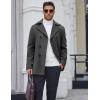 imageCOOFANDY Mens Double Breasted Pea Coat Winter Overcoat Short Trench Coat Notched CollarDark Grey