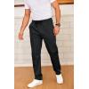 imageCOOFANDY Mens Drawstring Casual Pants Cotton Twill Elastic Waist Chino PantsBlack