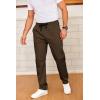 imageCOOFANDY Mens Drawstring Casual Pants Cotton Twill Elastic Waist Chino PantsBrown