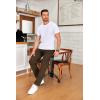 imageCOOFANDY Mens Drawstring Casual Pants Cotton Twill Elastic Waist Chino PantsBrown
