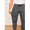 imageCOOFANDY Mens Drawstring Casual Pants Cotton Twill Elastic Waist Chino PantsDark Grey