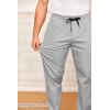 imageCOOFANDY Mens Drawstring Casual Pants Cotton Twill Elastic Waist Chino PantsLight Grey