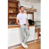 imageCOOFANDY Mens Drawstring Casual Pants Cotton Twill Elastic Waist Chino PantsLight Grey