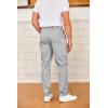 imageCOOFANDY Mens Drawstring Casual Pants Cotton Twill Elastic Waist Chino PantsLight Grey