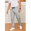 imageCOOFANDY Mens Drawstring Casual Pants Cotton Twill Elastic Waist Chino PantsLight Grey