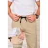 imageCOOFANDY Mens Drawstring Casual Pants Cotton Twill Elastic Waist Chino PantsLight Khaki