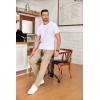 imageCOOFANDY Mens Drawstring Casual Pants Cotton Twill Elastic Waist Chino PantsLight Khaki