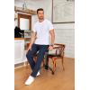 imageCOOFANDY Mens Drawstring Casual Pants Cotton Twill Elastic Waist Chino PantsNavy