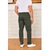 imageCOOFANDY Mens Drawstring Casual Pants Cotton Twill Elastic Waist Chino PantsOlive Green
