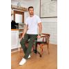 imageCOOFANDY Mens Drawstring Casual Pants Cotton Twill Elastic Waist Chino PantsOlive Green