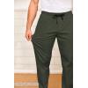 imageCOOFANDY Mens Drawstring Casual Pants Cotton Twill Elastic Waist Chino PantsOlive Green