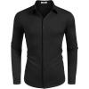imageCOOFANDY Mens Dress Shirt Long Sleeve Button Down Shirts Business Casual Wrinkle Free Shirts with PocketBlack