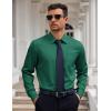 imageCOOFANDY Mens Dress Shirt Long Sleeve Button Down Shirts Business Casual Wrinkle Free Shirts with PocketBright Green
