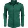 imageCOOFANDY Mens Dress Shirt Long Sleeve Button Down Shirts Business Casual Wrinkle Free Shirts with PocketBright Green
