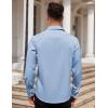 imageCOOFANDY Mens Dress Shirt Long Sleeve Button Down Shirts Business Casual Wrinkle Free Shirts with PocketLight Blue