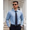 imageCOOFANDY Mens Dress Shirt Long Sleeve Button Down Shirts Business Casual Wrinkle Free Shirts with PocketLight Blue