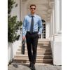imageCOOFANDY Mens Dress Shirt Long Sleeve Button Down Shirts Business Casual Wrinkle Free Shirts with PocketLight Blue