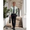 imageCOOFANDY Mens Dress Shirt Long Sleeve Button Down Shirts Business Casual Wrinkle Free Shirts with PocketLight Green