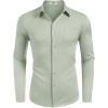 imageCOOFANDY Mens Dress Shirt Long Sleeve Button Down Shirts Business Casual Wrinkle Free Shirts with PocketLight Green